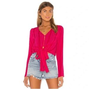 Line & Dot Revolve Fuchsia Pink Briana top